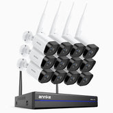 WS800 - 8MP Ultra HD 16 Channel 12 Cameras Wireless NVR Security System, 2.4/5.8G Dual-Band WiFi Pro, Human Motion Detection, Two-Way Audio, Night Vision, Works with Alexa